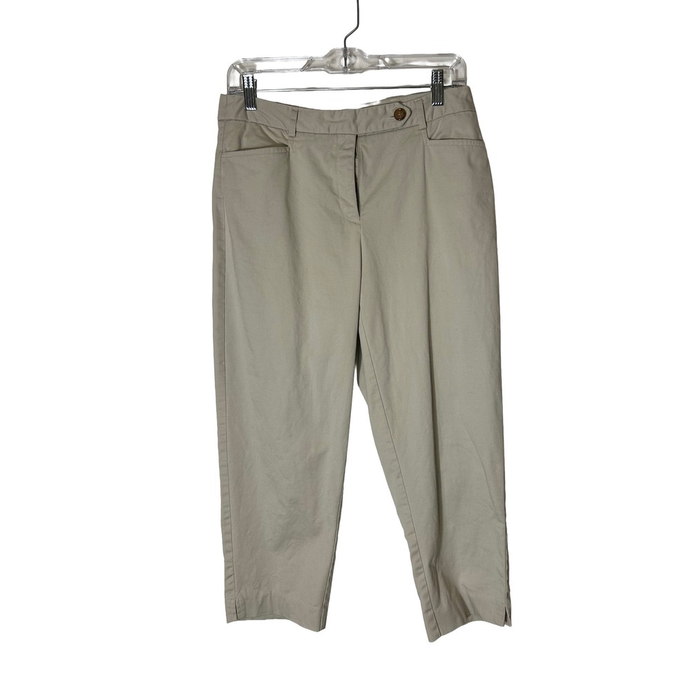 Counterparts‎ Womens Khaki Capris Cropped Pants Size 8 Pockets